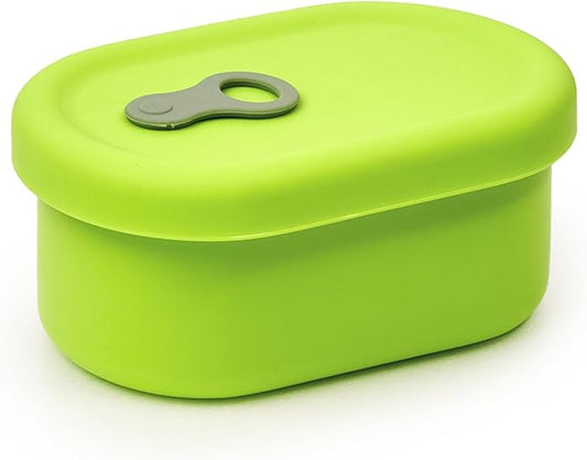 Premium Korean-Made Silicone Airtight Food Container with Steam Vent – BPA Free, Leakproof, Microwave & Freezer Safe Meal Prep. & Leftovers Storage (Green Apple, 200ML)
