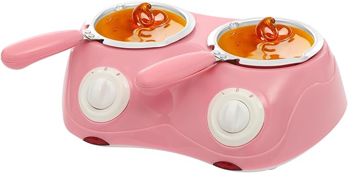 Electric Chocolate Melting Pot Gift Set, Dual Countertop Candy Maker Kit Mini Fondue Pot Kit With DIY Mold Accessories for Candy Chocolate Milk Cheese Butter Candy - Includes 9 Molds, 30+ Tools
