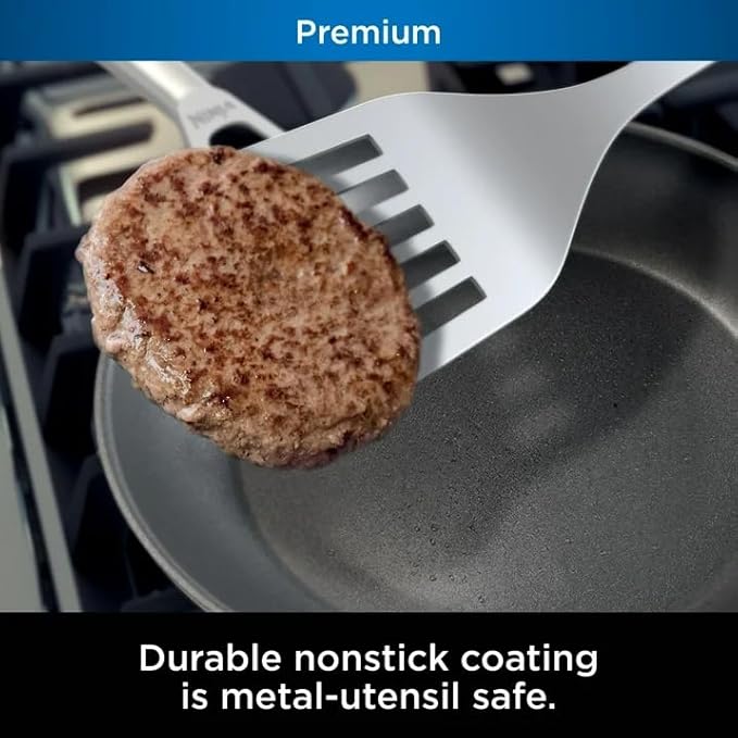 Ninja NeverStick Premium Hard-Anodized 10-Piece Cookware Set, C39010, Durable Nonstick Pots & Pans with Stay-Cool Handles, Oven & Dishwasher Safe, Scratch Resistant, Even-Heat Cooking