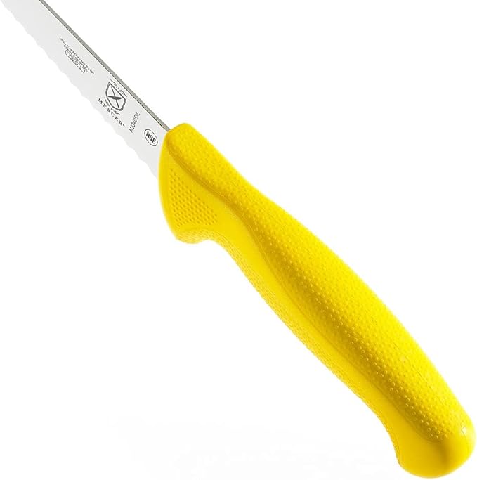Mercer Culinary Millennia Color Handle Cutlery 6" Utility Knife (Wavy Edge) Yellow