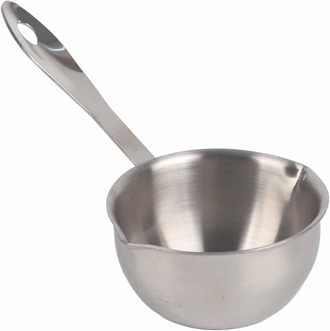 Buer Warmer Pot, 10ML, Silver, Compact, Stainless Steel, Ceramic Finish, No Lid, Suitable for Stovetop, Max 150g, Includes 1 x Buer Warmer Pot