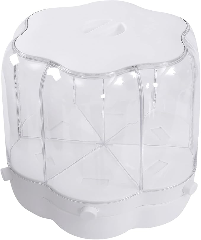 360° Rotatable Cereal Dispenser, One-Click Rice Output, Visible Round Multigrain Tank Cup Dry Rice Container Food Dispenser Sealed Grains Cans Grain Storage Tank for Storage Small Beans(Style 6)