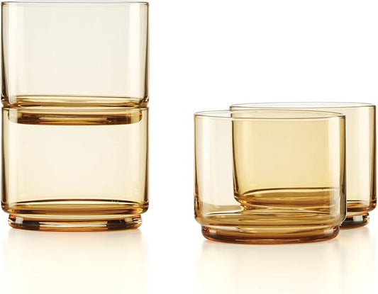 Lenox Tuscany Classics 4Pc Short Glasses, 1.10, Orange