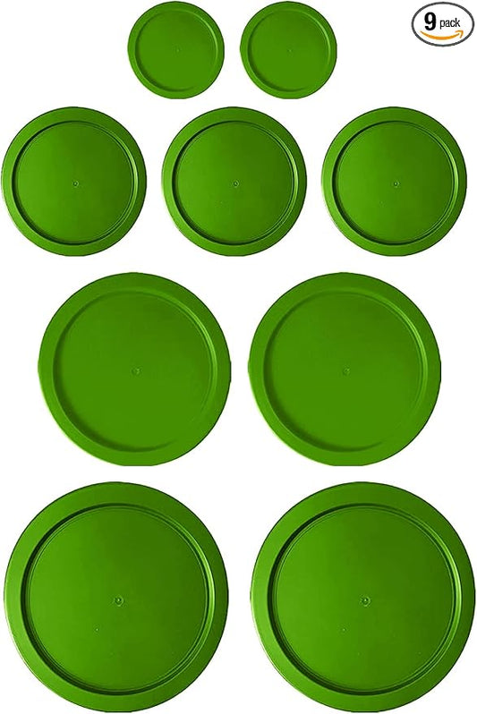 Replacement Lids for Pyrex Glass Foood Storage Containers Containers Round (2) 1-Cup (3) 2-Cup (2) 4-Cup (2) 7-Cup (Green)