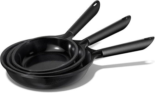 Ceramic Nonstick Frying Pan, Non Toxic Pan for Cooking, 8" 9.5" and 11" Frying Pan Skillet Set PFAS & PTFE & PFOA Free, Dishwasher Safe, Compatible with All Stovetops