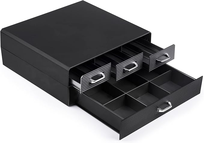 SZQINJI Coffee Pod Organizer 72/96 Pods Coffee Capsule Holder 2-Tier Coffee Pod Storage 4-Drawer Compact, Compatible with Keurig K-cup & Nespresso Capsule