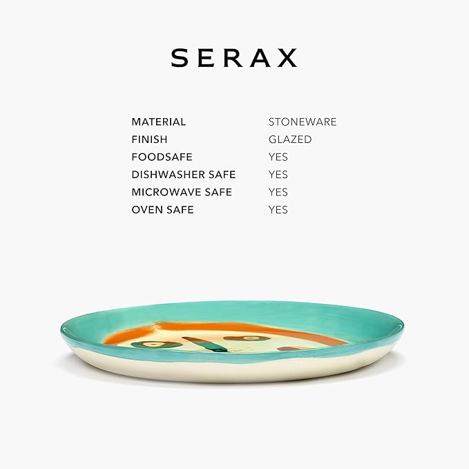 Breakfast Plate | Feast tableware by Ottolenghi | 2 Dessert Plates | Stoneware Dinnerware Set in mixed color | luxury Dishware for Dinner at Home, Party, Cake, Christmas | Kitchen Sets