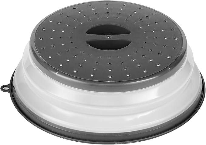 VEVOR Microwave Splatter Covers, 2 Pack 10.4" Collapsible Microwave Lid for Food, 300°F Heat-Resistant PP Splatter Guard for Plate Dish, Multi-Use Kitchen Colander Gadget for Washing Fruits Vegetables