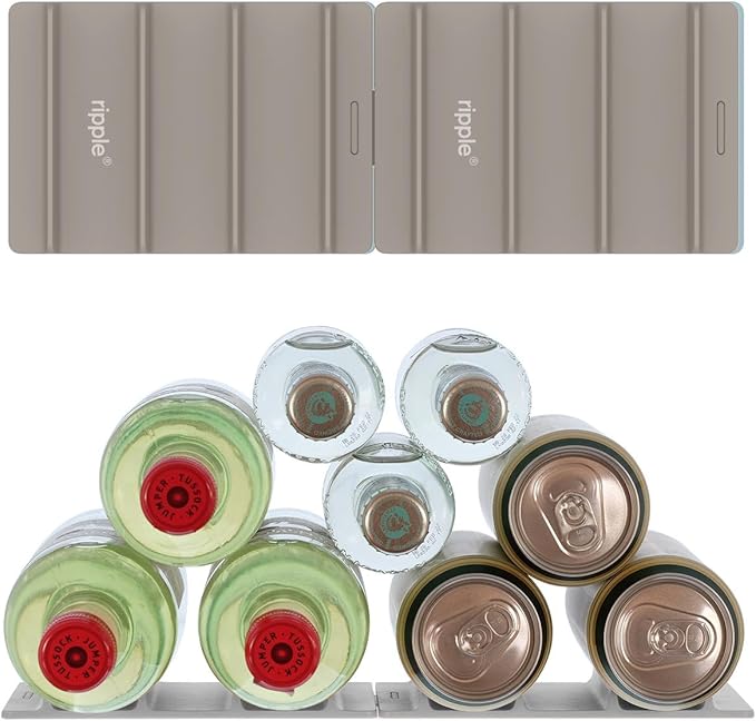 Cooks Innovations 2 Pack Drink Organizer for Fridge Modular, Soda Can Refrigerator Organizers and Storage, Beer-Wine-Water Bottle Holder, Durable Non-Slip Anti-Roll