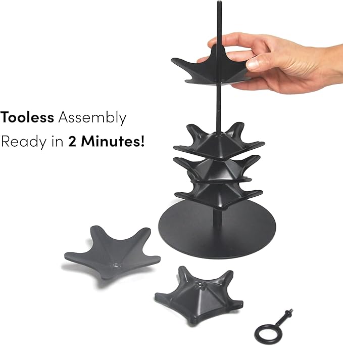 Coffee Pod Carousel for Nespresso Vertuo Capsules, Holds 40 Pods, 360° Rotating Stand, Metal (Black)