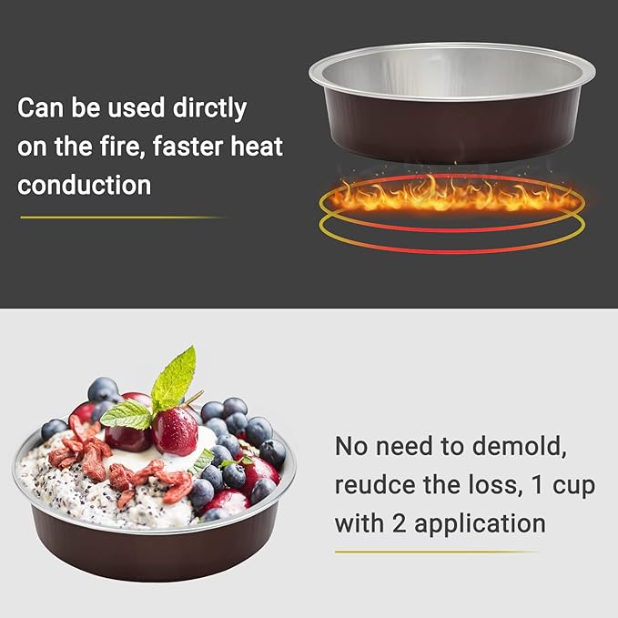 Beasea Mini Pie Pans 20 Pack Disposable Pie Tins Aluminum Pie Pan with Lids, 4 Inch Round Oven Baking Mini Cake Pan 8 Oz Foil Pan for Pie Tart Quiche