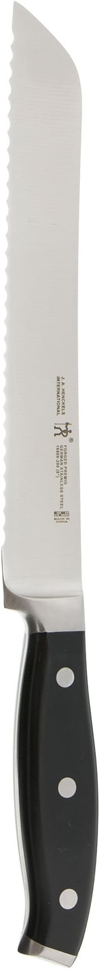 HENCKELS Forged Premio 8-inch Bread Knife, Black/Stainless Steel