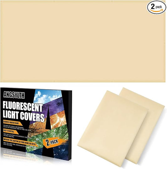2 Pcs Fluorescent Light Covers - 4 x 2 Feet Covers for Ceiling Lights, Magnetic Light Filters for Classroom, Office, Hospitals, Home