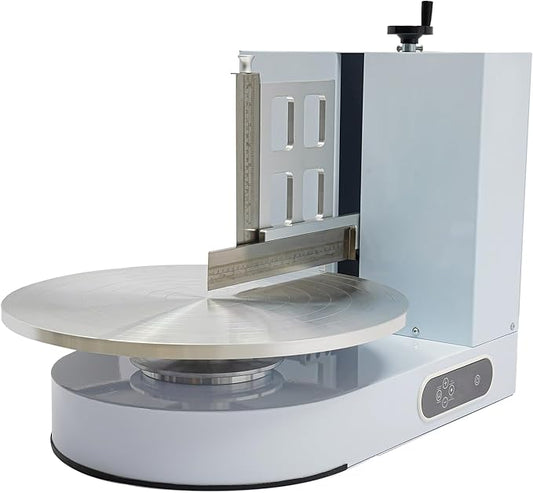 Automatic Cake Decorating Machine, Electronic Cream Coating Spreading Smooth Machine with Graduated Scraper 0-320RPM Rotating Speed,Cake Bread Spreader Machine for 4-16inch Cakes,White