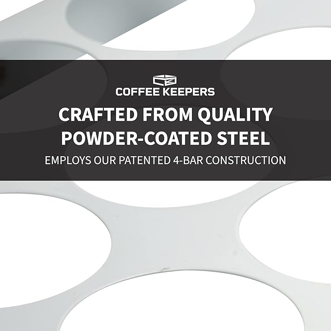 Under Cabinet K Cup Holder 24 Pods – Space-Saving Coffee Pod Holder – Keurig Pod Organizer for Small Spaces – Kcup Holder with Screws & Adhesive for Easy Installation STEEL - 13in x 10in - WHITE