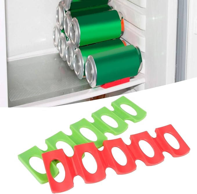 Silicone Bottle Stacking Mat, 4Pcs Can Stacker Can Stacker for Refrigerator Silicone Can Stacker Fridge Organizer Holder Rack