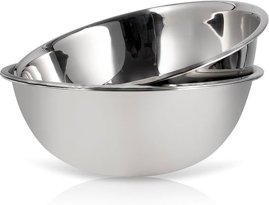 WHYSKO® Large Mixing Bowls, Set of 3 Stainless Steel 20 Quart Bowls for Restaurants, Food Service, Caterers and Home Kitchen Use, Rust Proof Bowls Great for Meal Prep, Baking, Serving, Food Storage