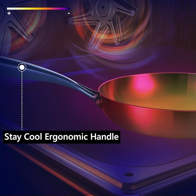 LOLYKITCH 11 Inch Tri-Ply Stainless Steel Frying Pan,Skillet,Induction Cooking Pan,Dishwasher and Oven Safe,Detachable Handle.