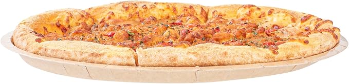 Restaurantware-Eco Pie 12 Inch Paper Pizza Trays, 50 Round Pizza Pans - Oven-Ready, Microwavable, Kraft Paper Pan For Individual Personal Pizzas, For Baking, Cooking, Bread, Meat, Or Pies
