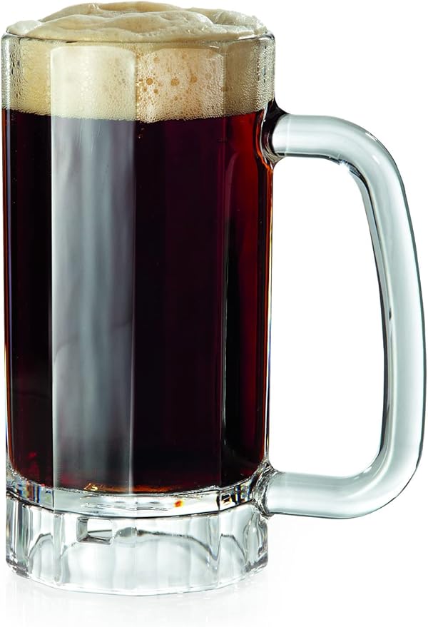 G.E.T. 00086-1-SAN-CL Shatter-Resistant Plastic Beer Mug / Stein, 16 Fluid Ounce, BPA Free (Pack of 12),Clear