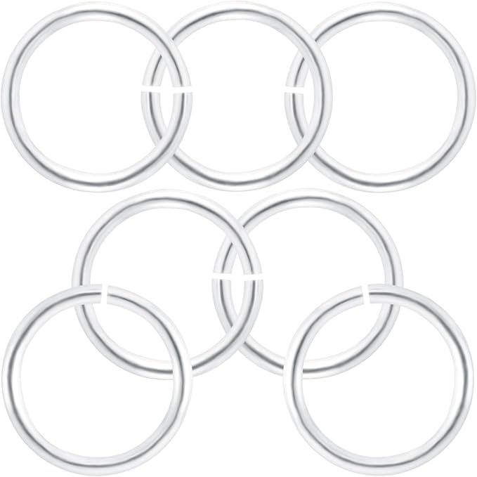 8pcs Jump Rings for Jewelry Making, 925 Sterling Silver Split Jump Ring, 4mm Double Loops Small Key Rings Open Connector Closures for Necklace Bracelets Jewelry Marking