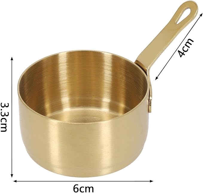 Mini Sauce Pan, Stainless Steel Sauce Pan Chocolate Melting Pot Vinegar Dipping Bowls Barbecue Sauce Bowl Mini Butter Coffee Milk Warmer Pot for Coffee Tea Soup Warming 2PCS (50ML)