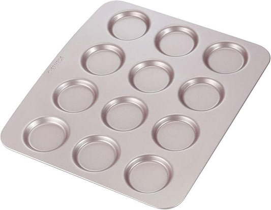 CHEFMADE Whoopie Cake Pan, 12-Cavity 2.2" Diameter Non-Stick Muffin Pan Whoopie Cookie Biscuit Bakeware for Oven Baking (Champagne Gold)