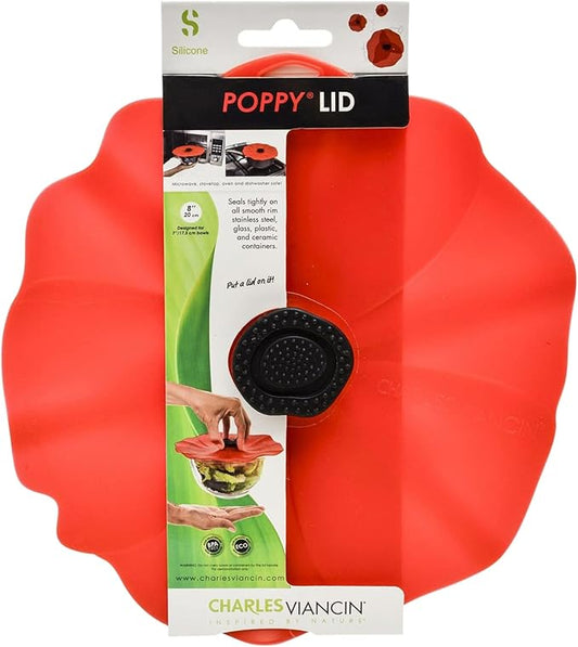 Charles Viancin - Poppy Silicone Lid for Food Storage and Cooking - 13''/33cm - Airtight Seal on Any Smooth Rim Surface - BPA-Free - Oven, Microwave, Freezer, Stovetop and Dishwasher Safe