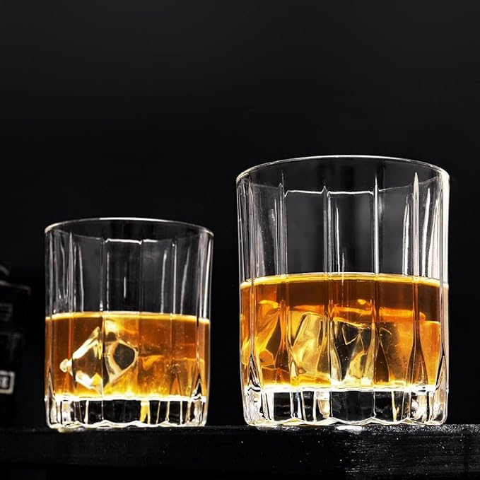 Set of 2 Crystal Whiskey Glasses, 10 Oz Premium Rocks Tumblers in Elegant Gift Box - great for Bourbon, Scotch, and Cocktails (2 SET)