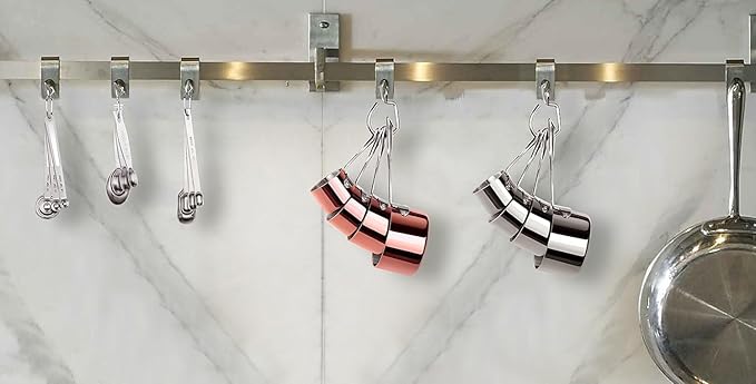 New Star Foodservice 43150 Stainless Steel 18/8 Measuring Cups with Brass Plated Body