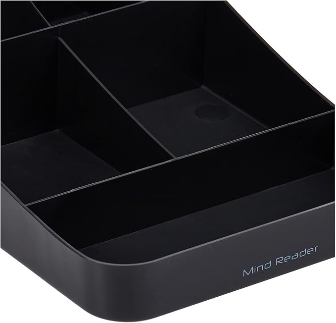 Mind Reader Cup and Condiment Station, Countertop Organizer, Coffee Bar, Kitchen, Stirrers, 7.25" L x 15.5" W x 5.25" H, Black (Pack of 4)