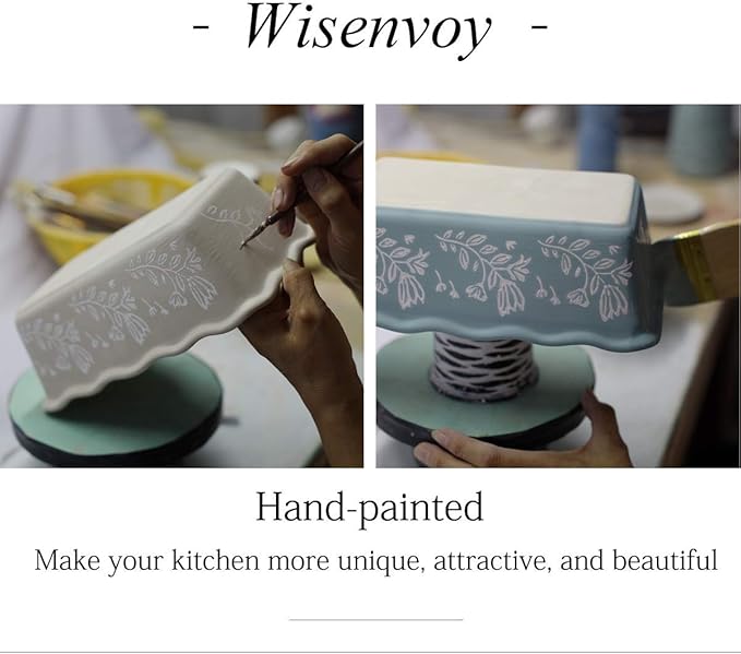 Wisenvoy Loaf Pan Bread Pan Ceramic loaf pans for baking Porcelain Baking Pans Nonstick Bread Pans for Baking