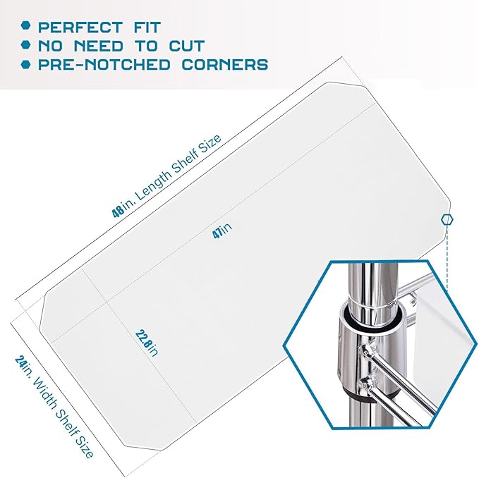 BRIAN & DANY Wire Shelf Liner 24" X 48", Heavy Duty Shelf Liners for Wire Shelving, Waterproof Protector Mats, Set of 4, Transparent