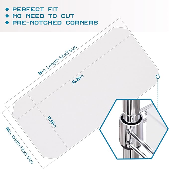 BRIAN & DANY Wire Shelf Liner 18" X 36", Heavy Duty Shelf Liners for Wire Shelving, Waterproof Protector Mats, Set of 4, Transparent