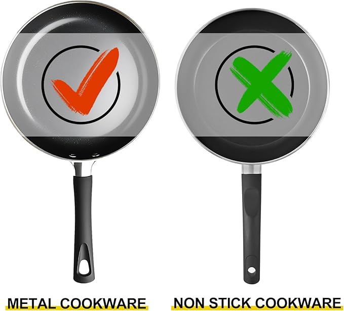 18/10 Stainless Steel Kitchen Utensils Set,9pcs Metal Cooking Utensils Set Cookware for Wok Tools,14 inch Long Heavy Duty Kitchen Tools Set for Chef