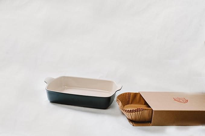 9x13 Pre Formed Parchment Paper, Fits Any 9 x 13 inch Pan, Plastic Free Packaging with Storage Box, Natural Unbleached Food Grade Non-Stick Liners, Designed in USA, 50 Sheets