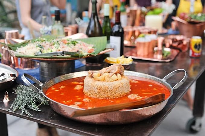 Sertodo Copper Alicante Paella Cooking Pan | 6 inch diameter |Patented Stainless Steel Handle Design| Hand Hammered, Heavy Gauge, 100% Pure Copper | Ideal for Cooking or Serving Side Dishes in Style