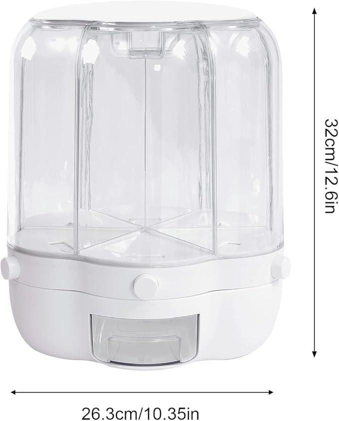 360° Rotatable Cereal Dispenser, One-Click Rice Output, Visible Round Multigrain Tank Cup Dry Rice Container Food Dispenser Sealed Grains Cans Grain Storage Tank for Storage Small Beans(Style 5)
