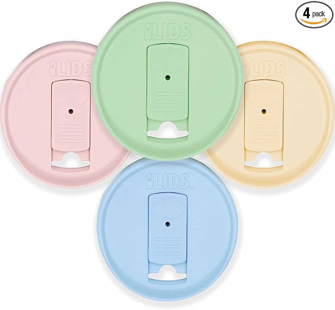 Mason Jar Drink Lid, Regular Mouth, Pastel Colors, Pack of 4
