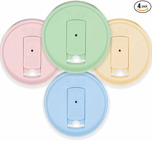 Mason Jar Drink Lid, Regular Mouth, Pastel Colors, Pack of 4