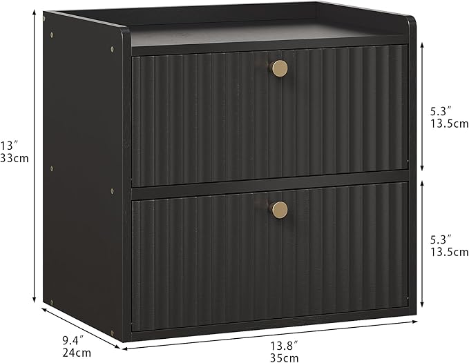 Rustic Bread Box for Kitchen Countertop Bamboo Bread Storage Container Bin Double Layer BreadBox Farmhouse Large Capacity Food Organizer Black