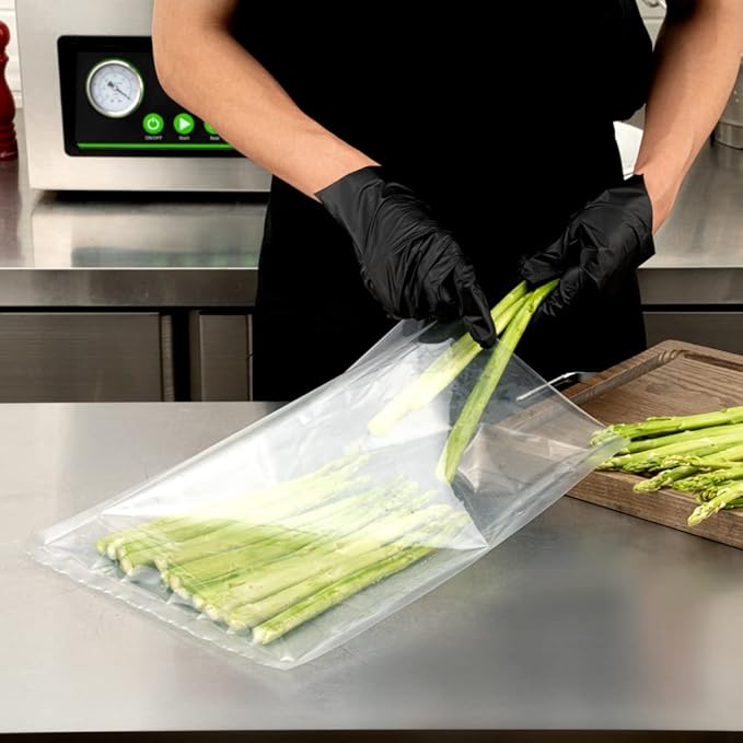 Fresh Hero 16 x 12 Inch Vacuum Sealer Bags, 100 Food Storage Bags - 3 mil Thick, Microwavable, Clear Plastic Sous Vide Bags, Freezable, For Storing Food Or Sous Vide Cooking - Restaurantware