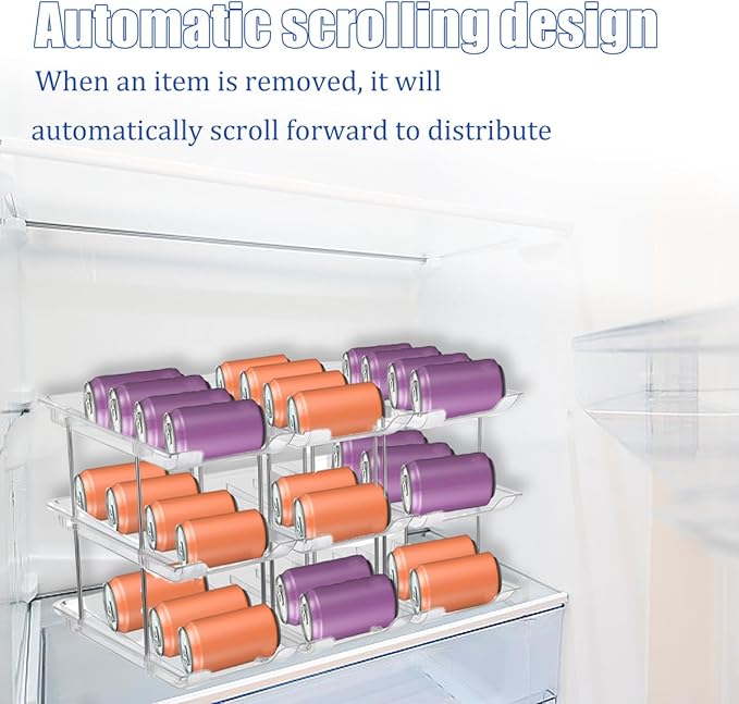 Can Organizer for Pantry, Canned Goods Organization System Can Dispenser 3 Tier Food Can Holders 36 Cans Food Holders for Fridge Cabinet Pantry Countertop (3 * 3)