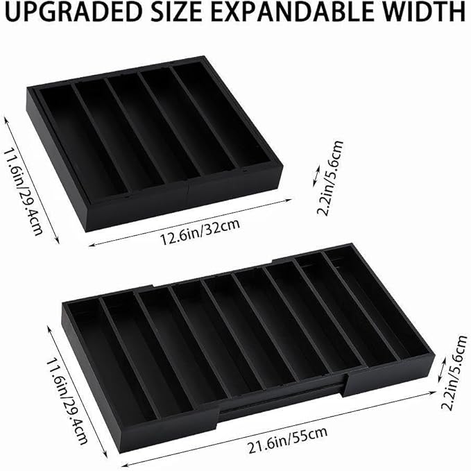 K Cup Holder Bamboo Coffee Pod Holder Drawer Organizer, Expandable K Cup Pod Storage Tea Bag Storage for Coffee Station Home Office and Kitchen （Black