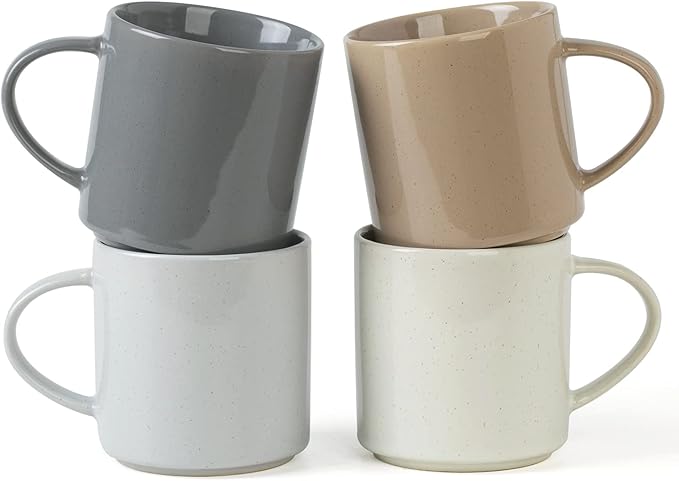 famiware Nebula 4 Pieces Coffee Mug, 14 oz Catering Mugs with Handle for Coffee, Tea, Cocoa, Milk, Multi-color