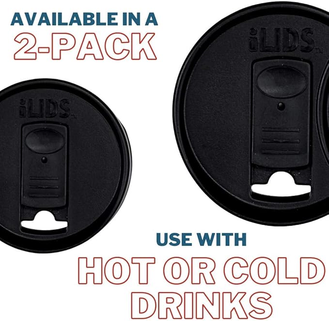 Mason Jar Drink Lid, Regular Mouth, Black, Pack of 2