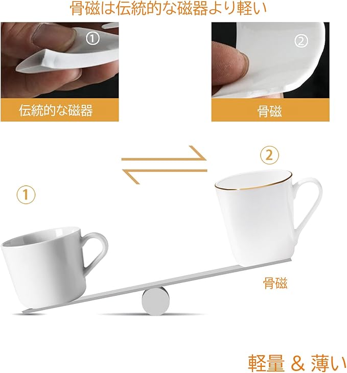 Bone China Coffee Mugs, 10oz Espresso Cups Set of 4, Lightweight Ceramic Coffee Mugs, Porcelain White Tea Cups, Latte Mugs for Women Men Moonlight, Gold Trim