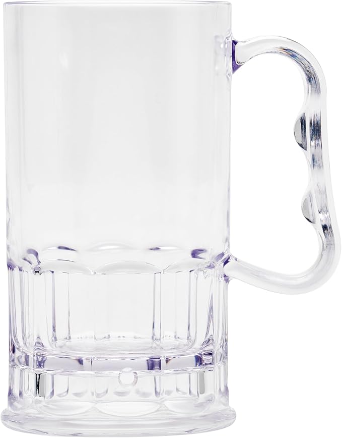 G.E.T. 00082-1-SAN-CL Shatter-Resistant Plastic Beer Mug / Stein, 10 Ounce, BPA Free (Set of 12)