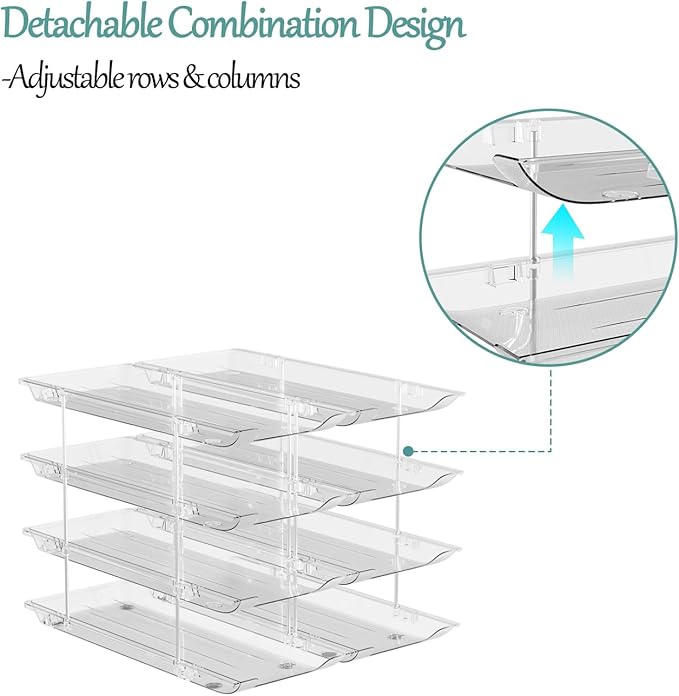 Can Storage Organizer for Pantry, Can Holders For Pantry, Canned Goods Food Dispenser, Clear Plastic Soup Can Shelf Rack, 3 Ties