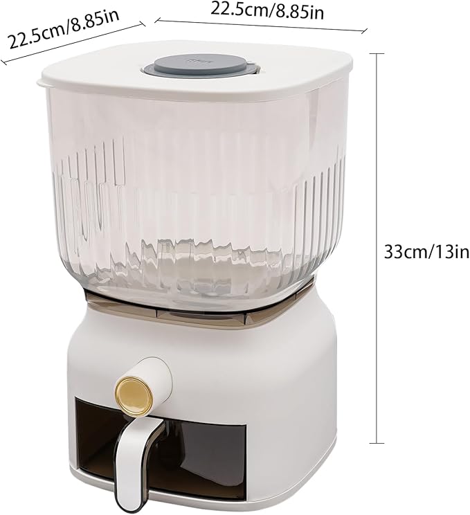 6KG Rice Dispenser, Large Sealed Grain Storage Container with Rice Cup Food Dispenser Kitchen Organizer for Rice Beans Grains Cereal Dry Food Storage Rice Containers